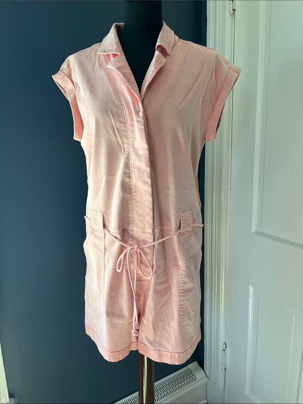 Splendid Peach Loose Fit Short Sleeve Romper